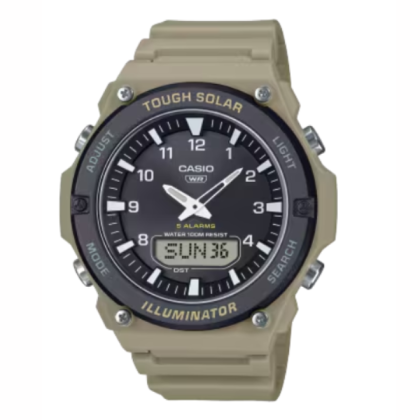 Casio General AQ-S820W-5AV Khaki Green Resin Band Men Watch